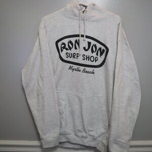 Vintage Ron Jon Surf Shop Spell Out Big Logo Hoodie Gray